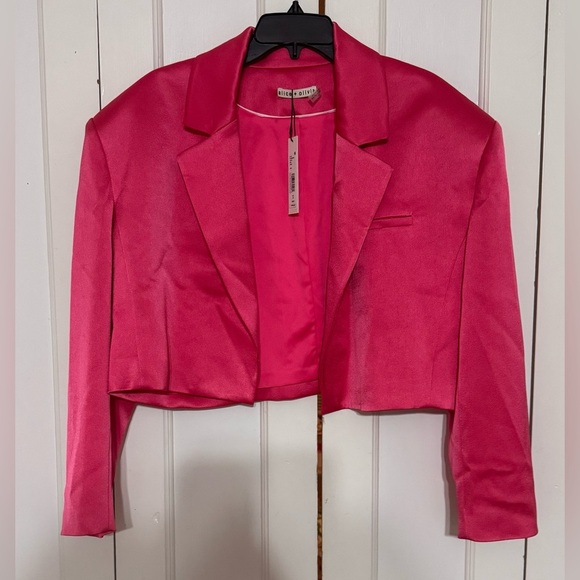 ALICE + OLIVIA Shan Cropped Satin Blazer - Picture 4 of 8